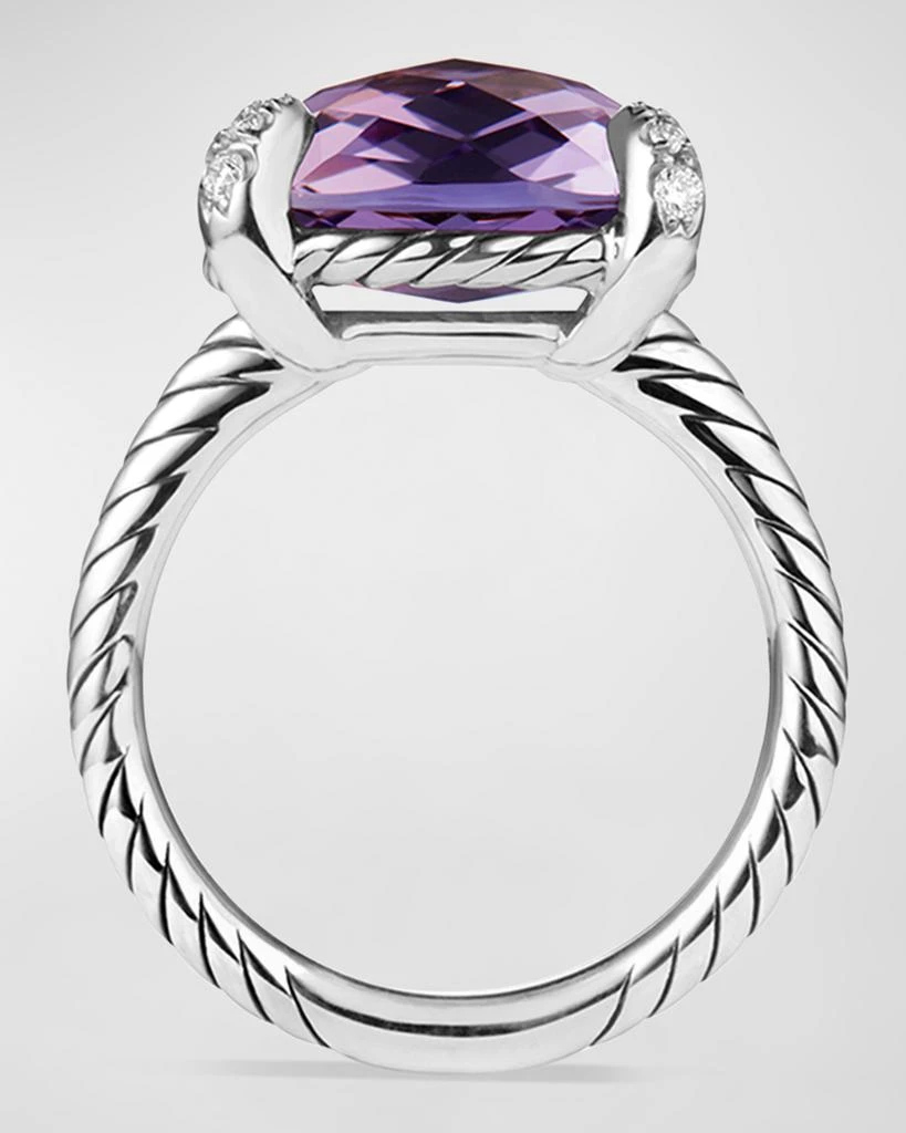David Yurman Chatelaine Ring with Gemstone and Diamonds in Silver, 14mm 6