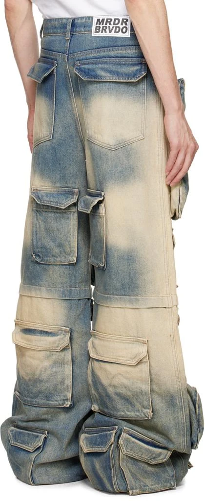 Who Decides War Blue Rave Denim Cargo Pants 3