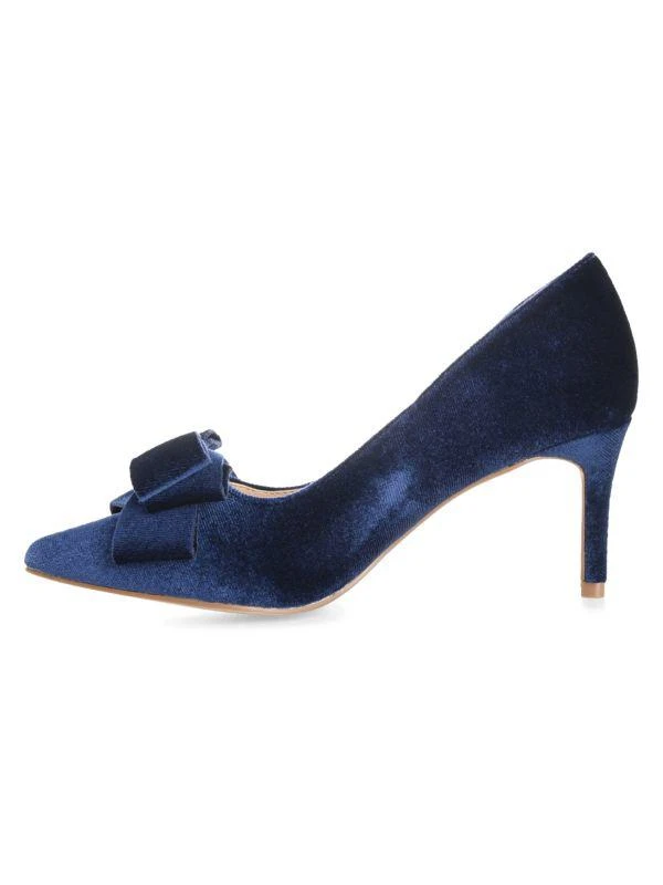 JOURNEE Crystol 70MM Bow Velvet Stiletto Pumps 4