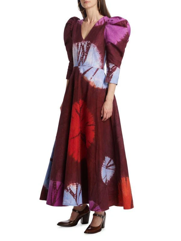 Busayo Dami Hand-Dyed Puff-Sleeve Maxi Dress 3
