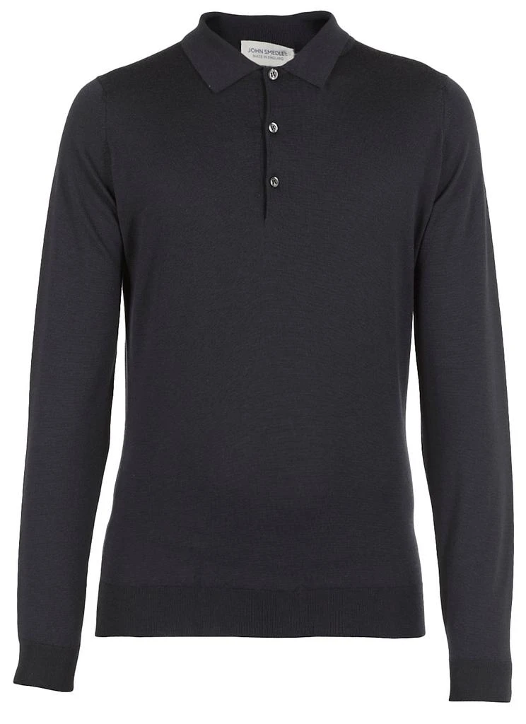 John Smedley John Smedley Belper Buttoned Knitted Polo Shirt 1