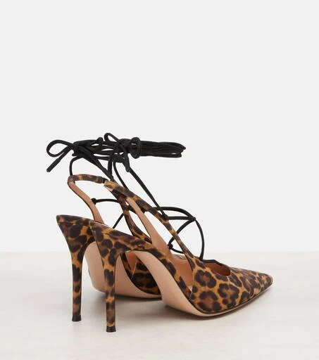 Gianvito Rossi 95 leopard-print suede slingback pumps 2