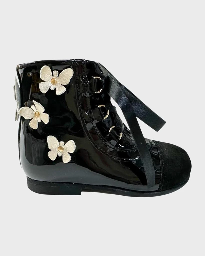 Petite Maison Kids Kid's Butterfly-Embellished Patent Leather Boots, Size 5-12 1