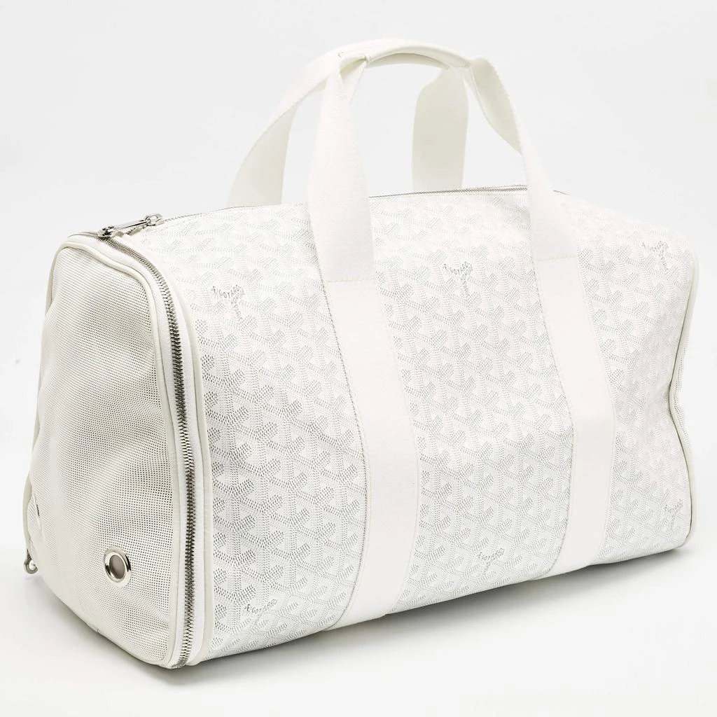 Goyard Goyard White Goyardine Coated Canvas and Mesh Voltigeur Pet Carrier Bag 3