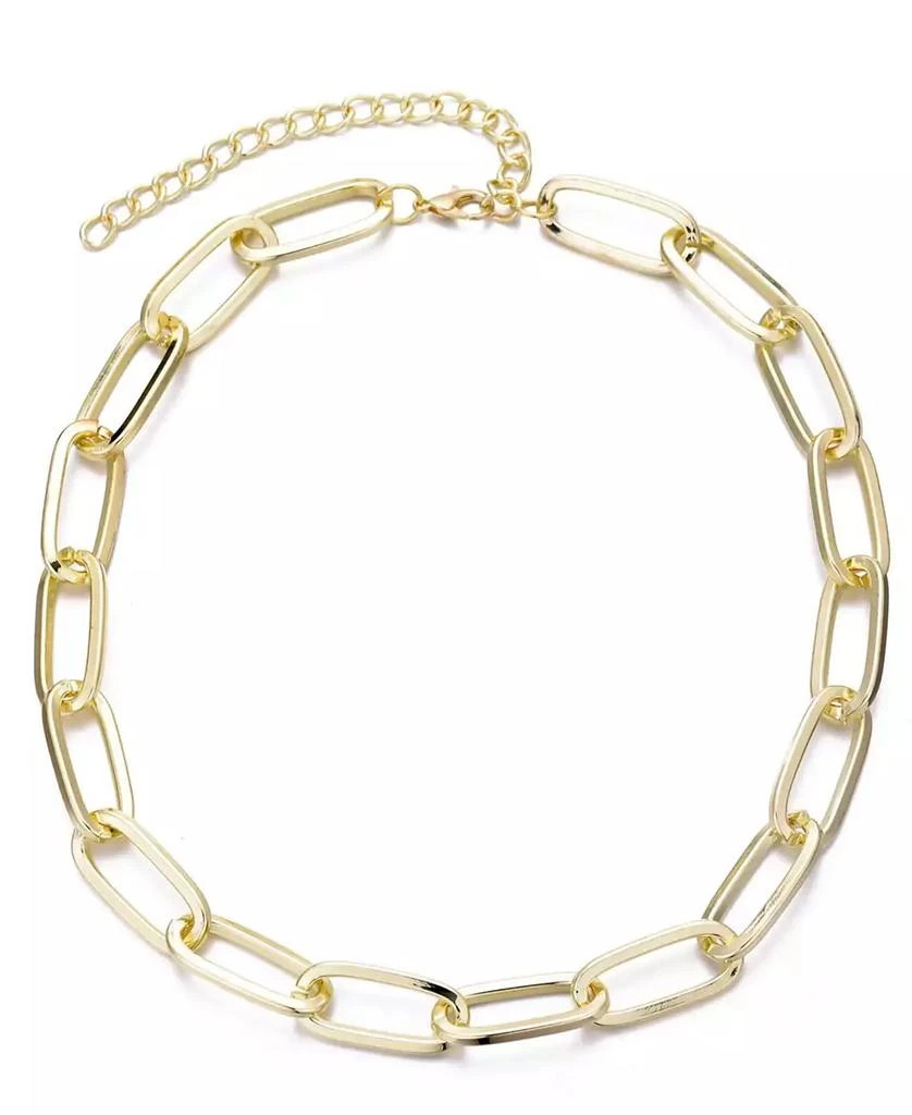 ADORNIA Gold Chunky Paperclip Necklace