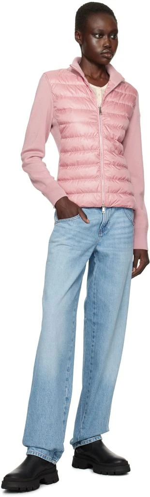 Moncler Pink Padded Wool Down Jacket 5