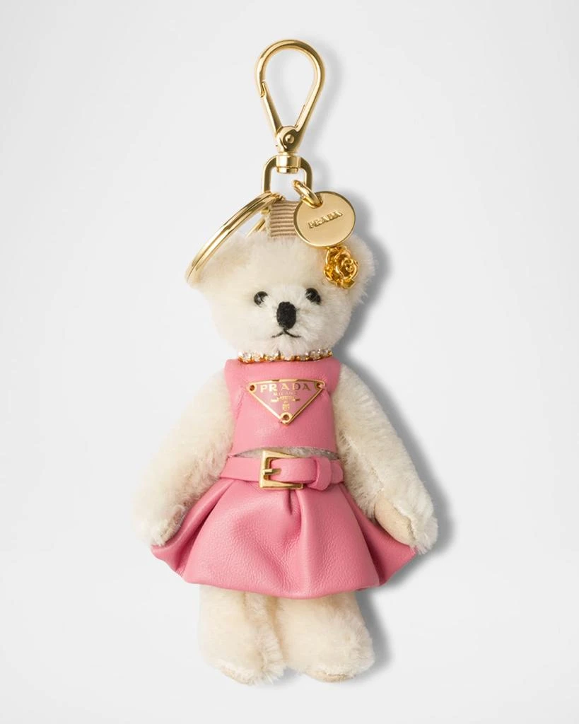 Prada Teddy Bear Bag Charm with Metal Ring 1