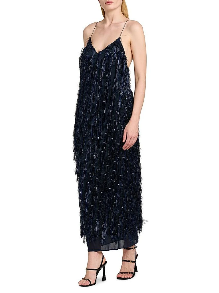 Stella McCartney Metallic Tinsel Midi-Slipdress 4