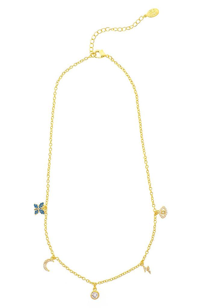 Rivka Friedman Multi CZ Charm Necklace