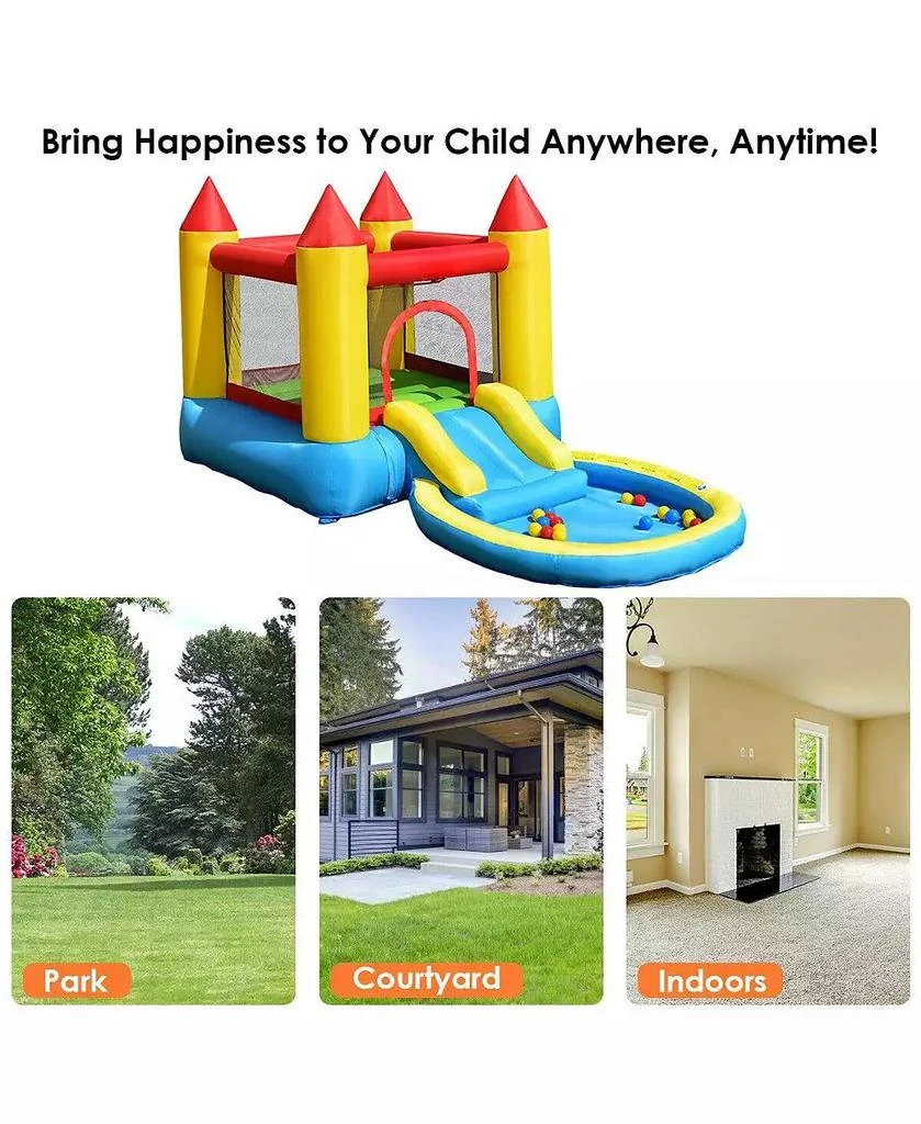 GOUUN Kids Inflatable Bounce House Castle with Balls Pool and Bag 6