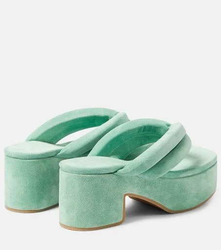 Dries Van Noten Suede platform thong sandals 3