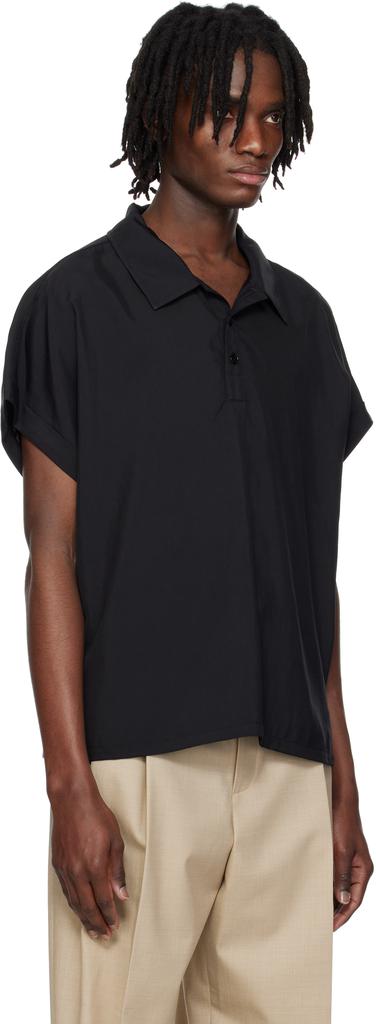 Recto Black Dolman Sleeve Polo
