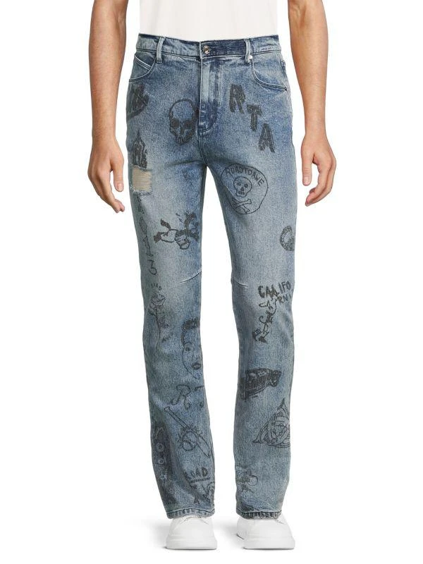 RTA Scribble Mid-Rise Slim Jeans 1