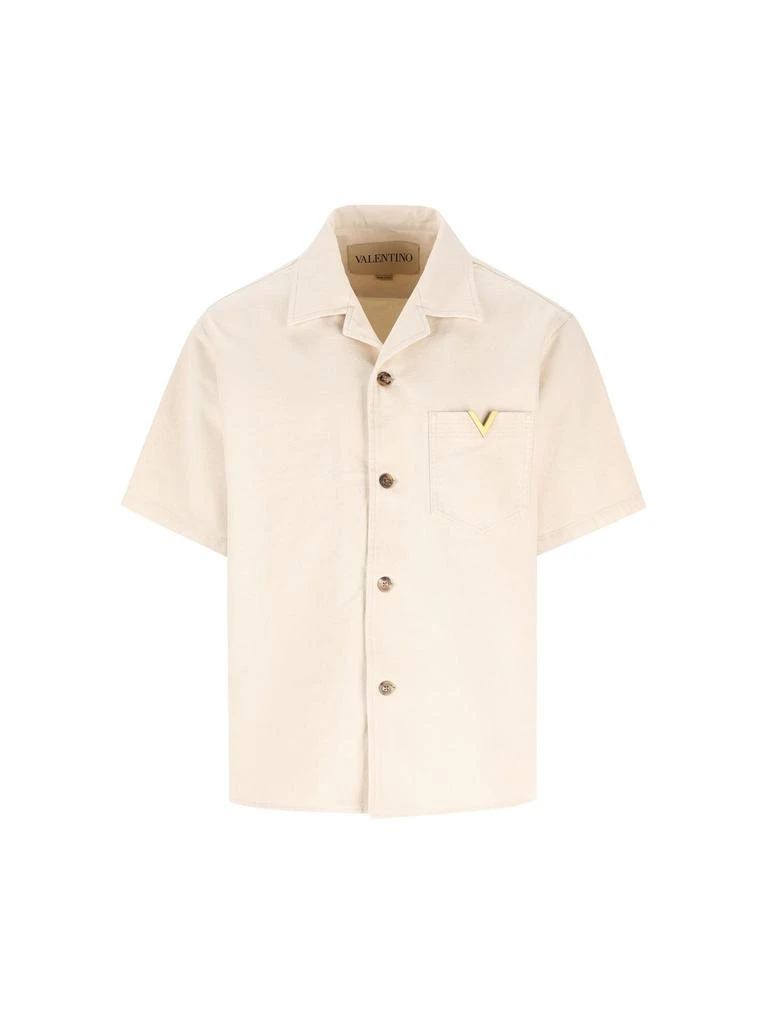 Valentino Valentino	Button-Up Denim Bowling Shirt 1