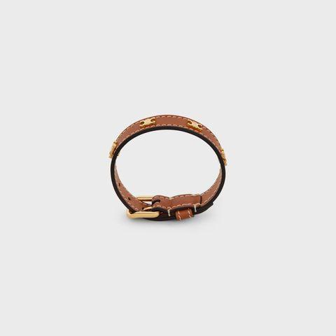 Celine LES CUIRS CELINE BRACELET IN CALFSKIN AND BRASS