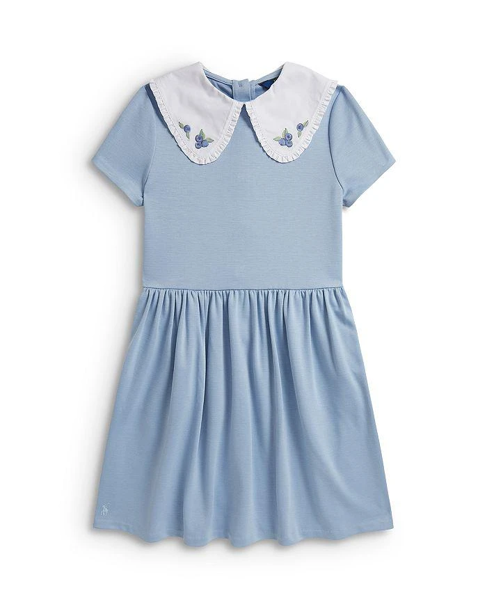 Ralph Lauren Girls' Blueberry Collar Stretch Ponte Dress - Little Kid, Big Kid