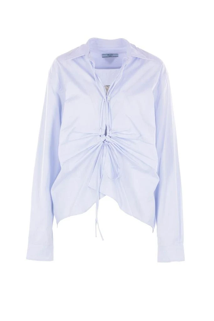 Prada Prada Long-Sleeved Ruched Shirt 1