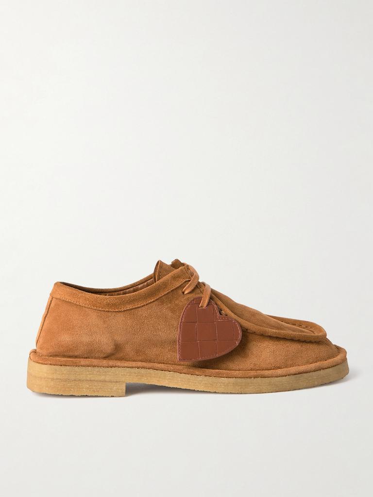 Bottega Veneta Intrecciato 皮革边饰绒面革乐福鞋