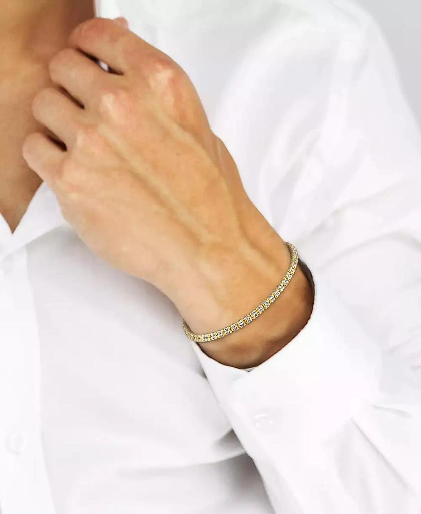 Macy
s Men
s Diamond-Cut Ice Chain Bracelet in 14k Gold Over Sterling Silver 2