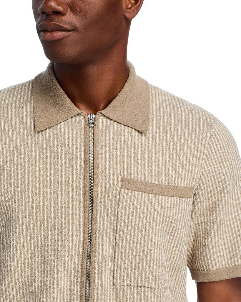 Rag & Bone Zuma Jacquard Short Sleeve Zip Sweater Polo 4
