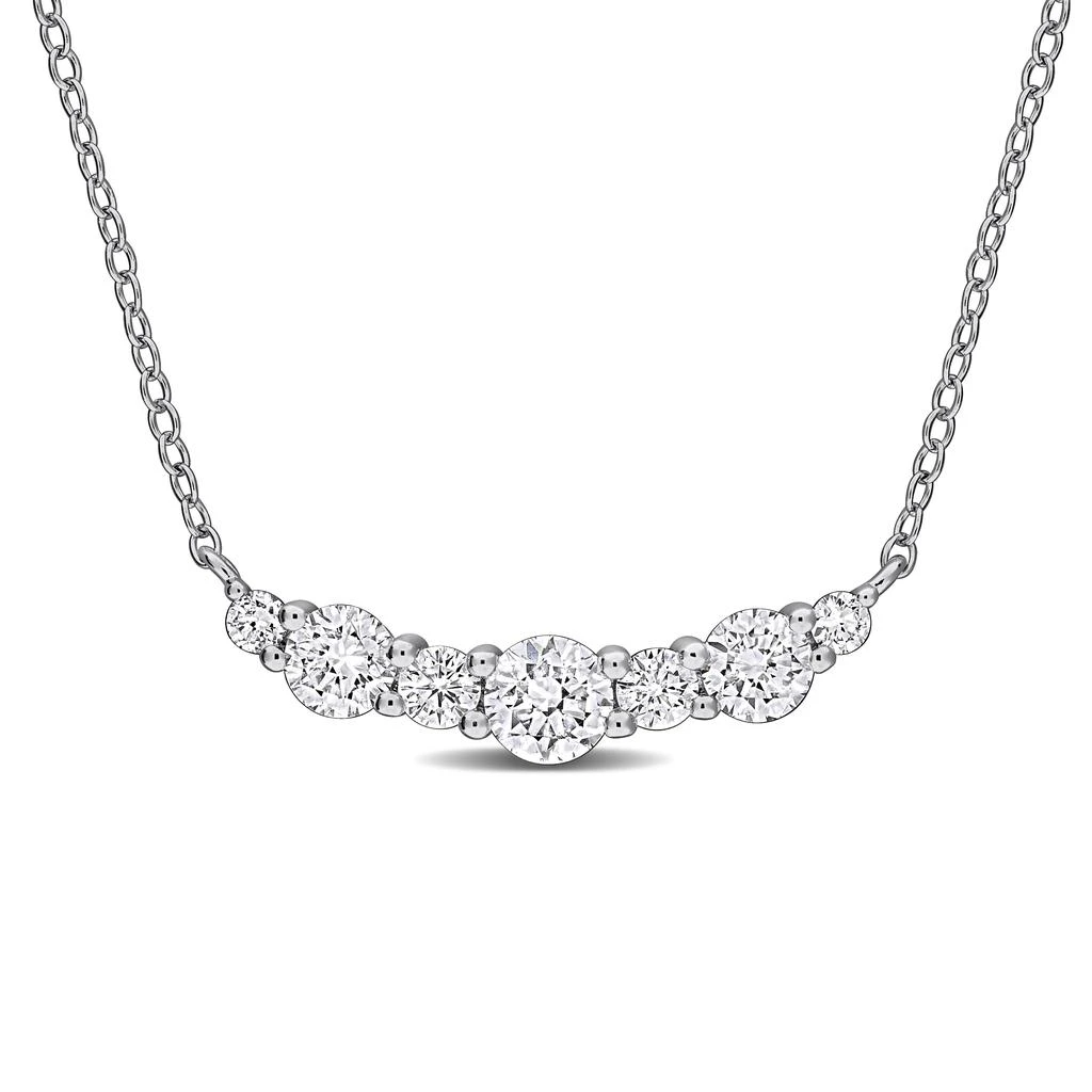 Mimi 
Max Created Forever 1ct TW Lab-Grown Diamond Curved Bar Neckace Sterling Silver