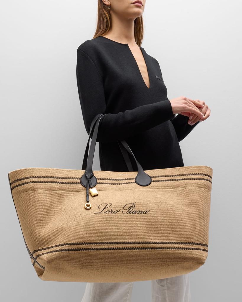 Loro Piana Tasman XL Canvas Tote Bag - Tote Bags - Compare