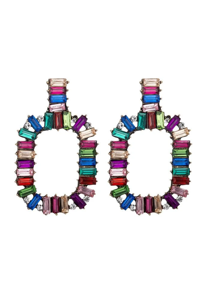 Eye Candy LA Zahara Rainbow Multicolor Statement Earrings 1