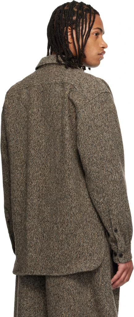 Dries Van Noten Beige Tweed Zipped Shirt 3