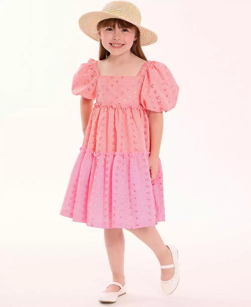 Bonnie Jean Toddler Girls 2-Piece Tiered Eyelet Dress and Matching Hat Set