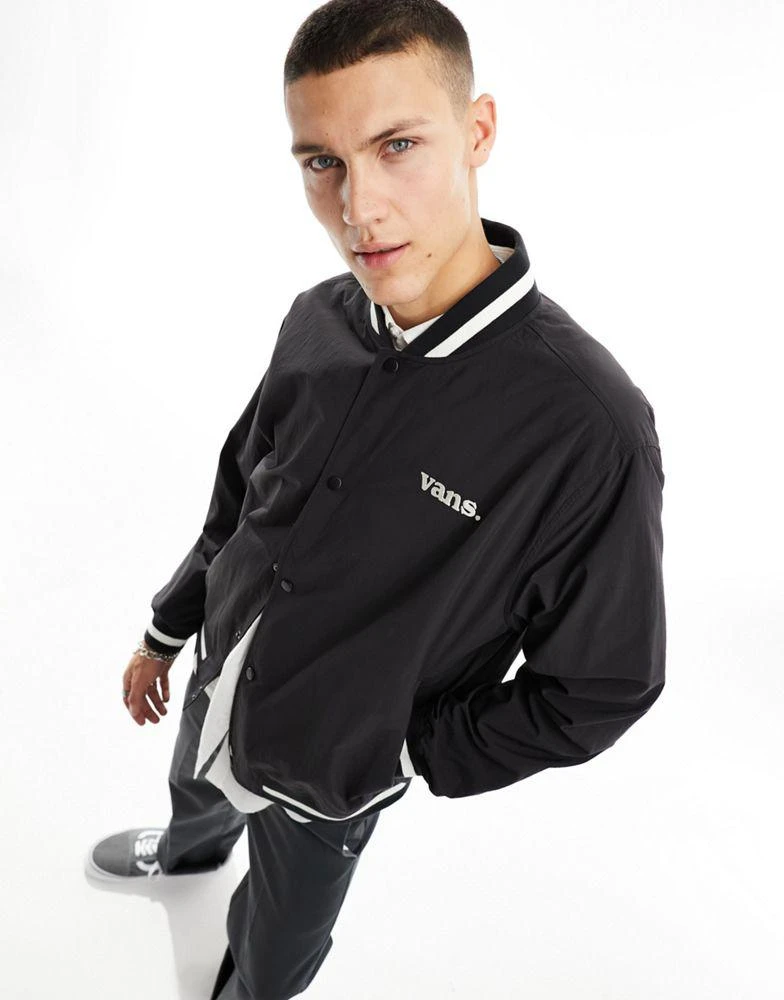 Vans Vans Moore Varsity bomber jacket in black 1