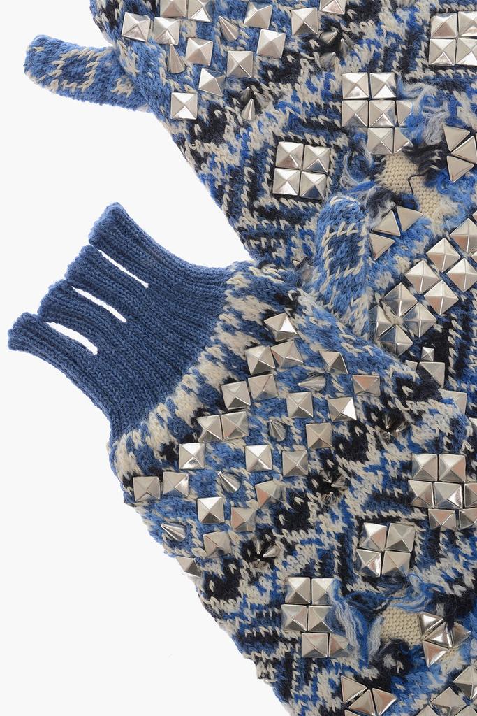 MAISON MARGIELA Knited Fingerless Warm Lenght Gloves With Studs