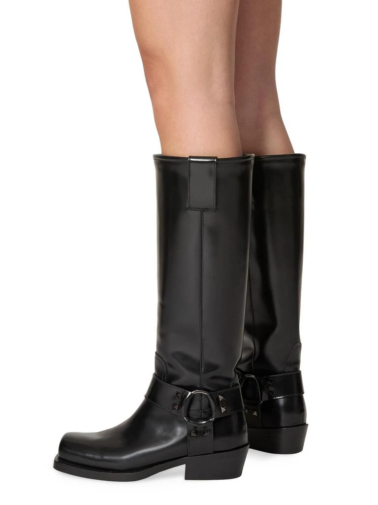 Valentino Biker Rockstud 40MM Leather Boots 6