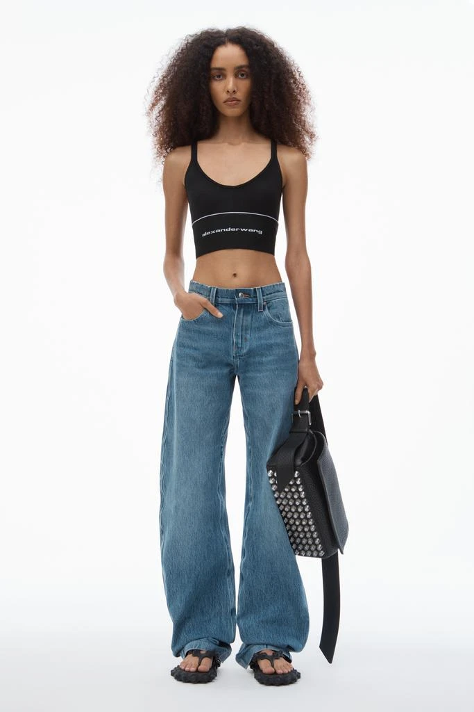 Alexander Wang LOGO ELASTIC BRA IN RIBBED JERSEY 5