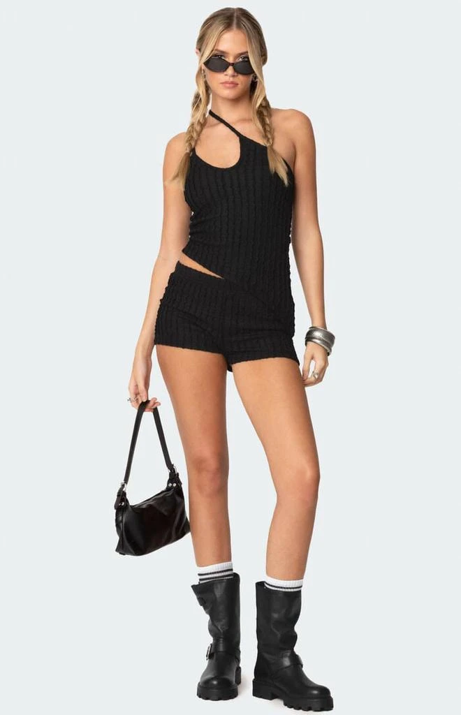 Edikted Phoebe Textured Knit Shorts 1