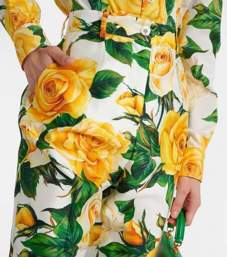 Dolce 
Gabbana Floral high-rise silk-blend straight pants 4