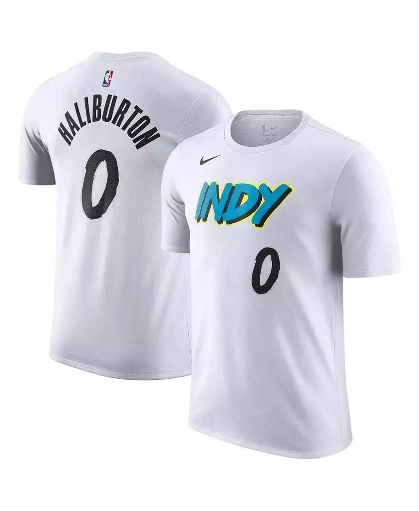 NIKE Men's White Tyrese Haliburton Indiana Pacers 2024/25 City Edition Name Number T-Shirt 1