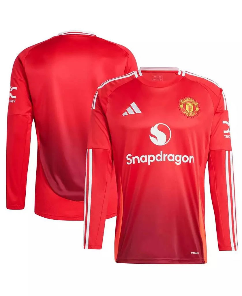 Adidas Men's Red Manchester United 2024/25 Home Long Sleeve Replica Jersey 1