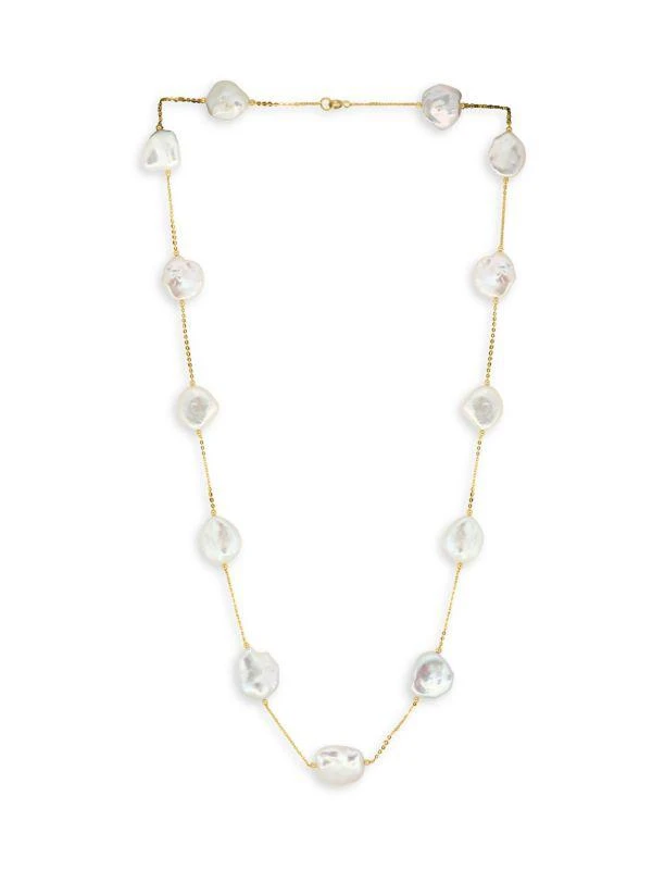 Effy 14K Yellow Gold & 13MM Baroque Pearl Station Necklace 3