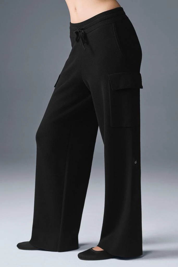 Alo Scholar Knit High-Waist Cargo Pant - Black 4