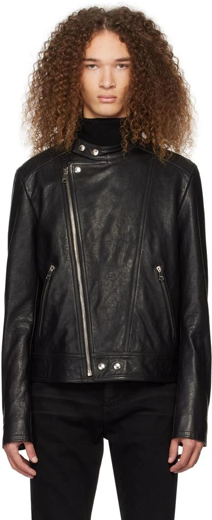 Balmain Black Zip Leather Jacket 1