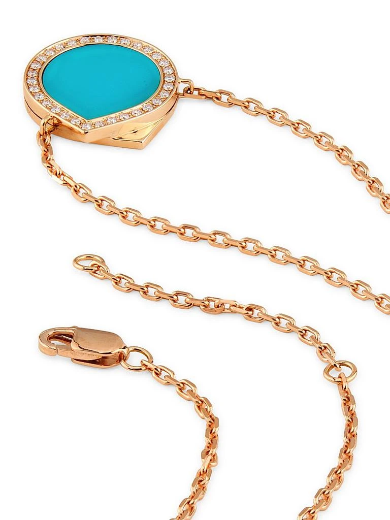 Repossi Antifer 18K Rose Gold, Turquoise & 0.18 TCW Diamond Pendant Necklace 3