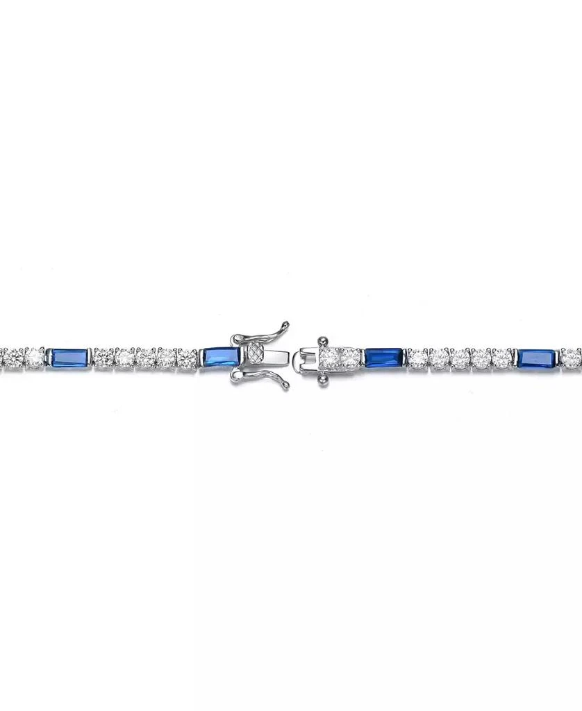 Genevive Sterling Silver White Gold Plated with Colored Cubic Zirconia Tennis Bracelet 3
