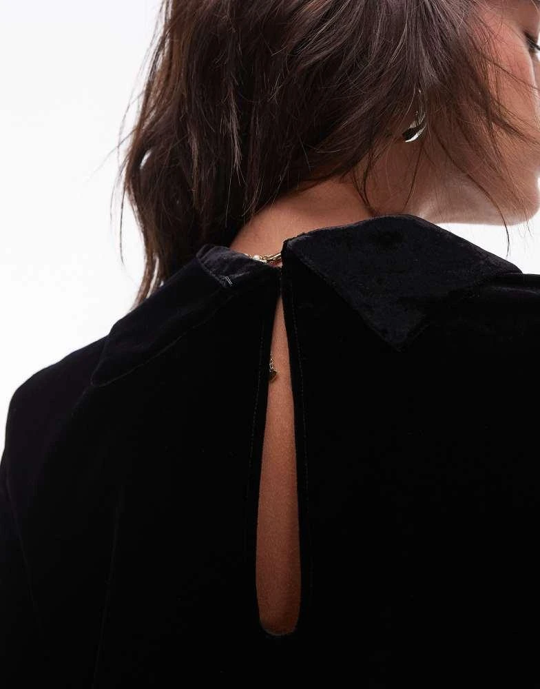 & Other Stories & Other Stories velvet top with collar in black 3