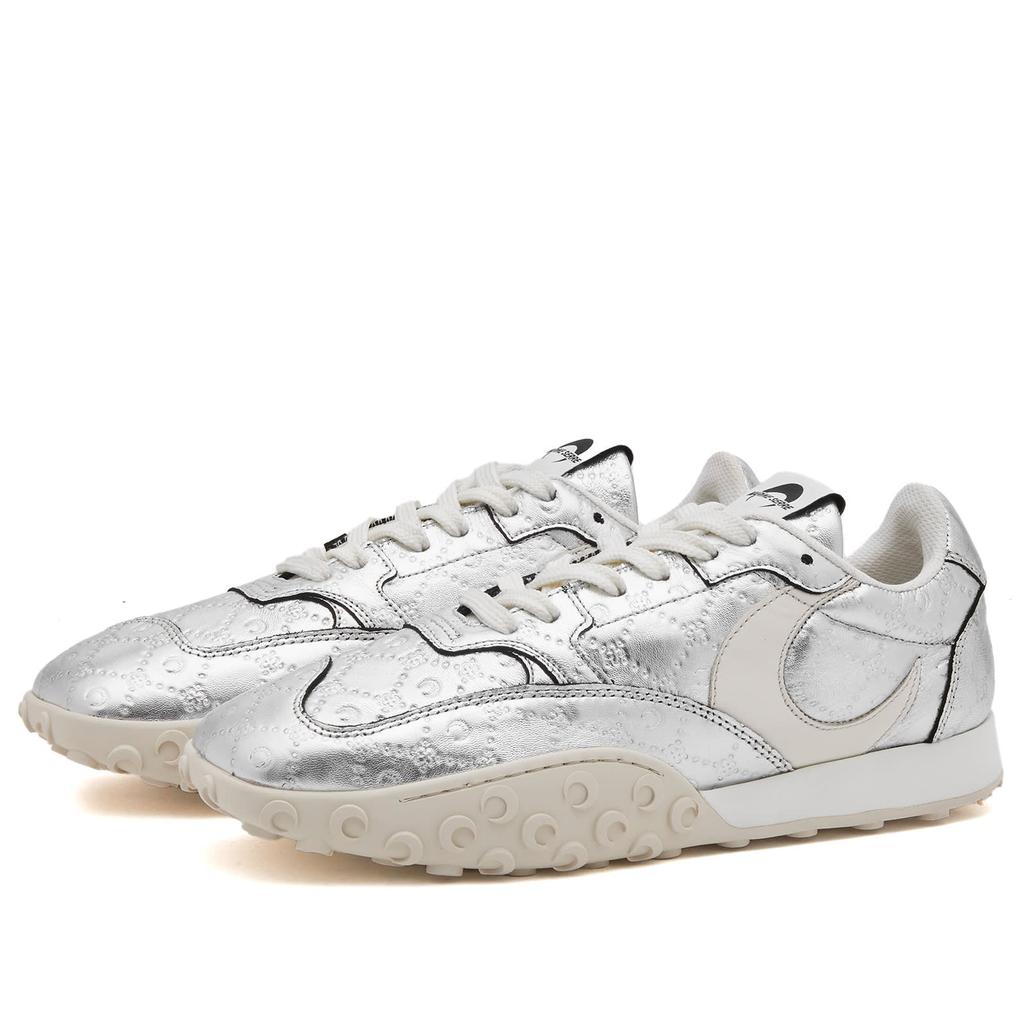 スニーカー MARINE SERRE Women Sneakers WFW006ACLEA0009WH10 White Marine Serre Moonwalk leather sneakers Marine Serre