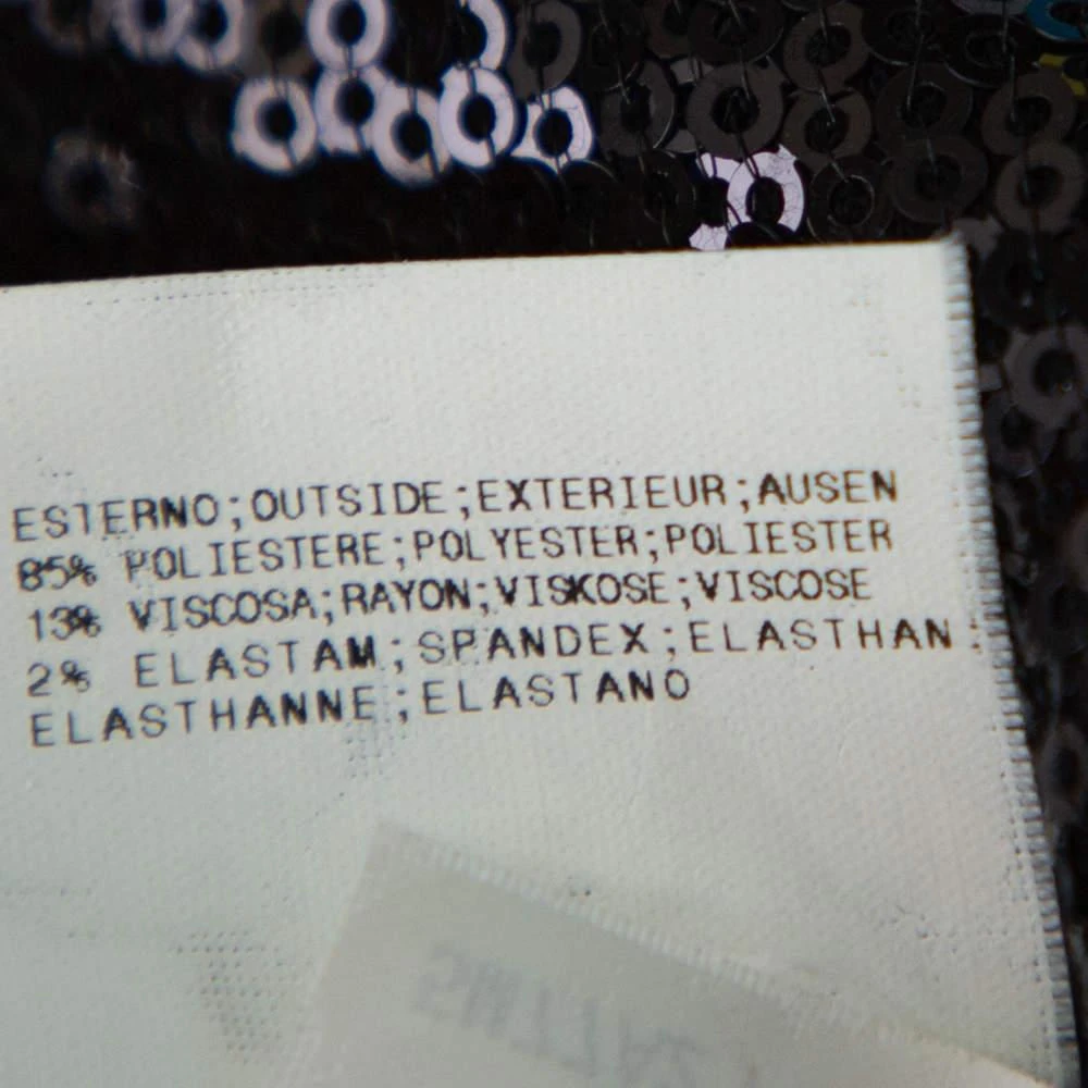 PIERRE BALMAIN Pierre Balmain Black Sequin Embellished Oversized Knit Top M 6