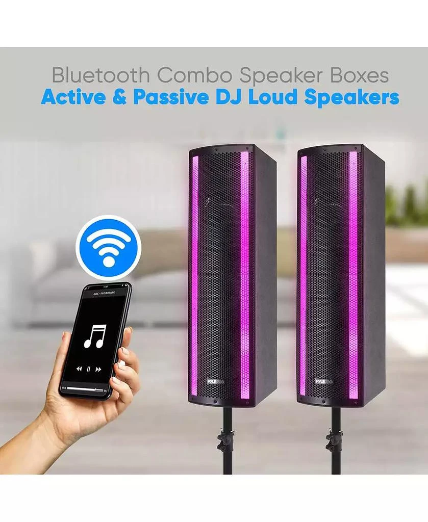 Pyle PS65ACT w/ Mic Input, Party Lights, FM Radio, Tripod
Remote Portable Bluetooth PA Speaker System 2