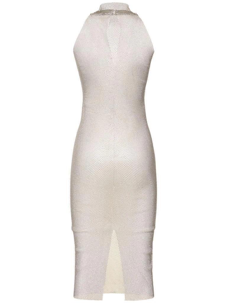 FANNIE SCHIAVONI Vanessa Crystal Mesh Midi Dress 4