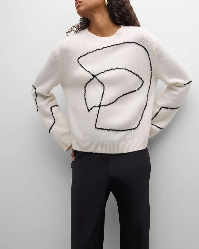 TSE Cashmere Embroidered Scribble Cashmere Sweater 7