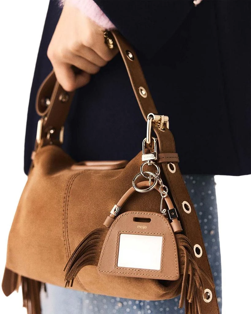 Maje Miss M Fringed Suede Mini Mirror Bag Charm 7