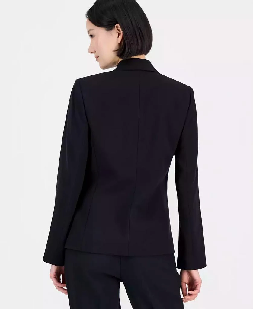 Tahari Women's Notched Collar Convertible Elastic Sleeve One-Button Blazer 4